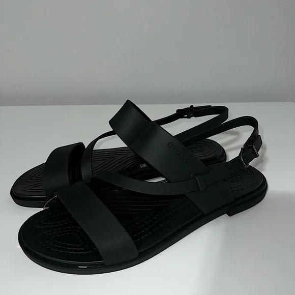Tulum Black Croc Flip Flops Womens CROCS Shoes Crocs Womens Crocs